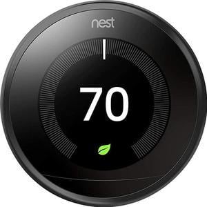 Nest Learning Thermostat Programmable Smart Thermostat for Home 3rd Generation Nest Thermostat Works with Alexa Black