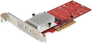 com Dual M.2 PCIe SSD Adapter Card - x8 / x16 Dual NVMe or AHCI M.2 SSD to PCI Express 3.0 - M.2 NGFF PCIe (M-Key) Compatible - Supports 2242, 2260, 2280 - RAID & JBOD - Mac & PC (PEX8M2E2)