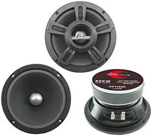 Upgraded Opti Pro 65 High Power MidBass Powerful 500 Watt Peak 105Hz 12 kHz Frequency Response 30 Oz Magnet Structure 4 Ohm wPaper Cone and Foam Surround Full Range Speaker OPTI6MI