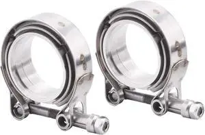 2.5" Universal Stainless Steel V Band Clamp Flat Flange Kit Assembly (2.5inch, 2PCS) 2.5" Universal Stainless Steel V Band Clamp Flat Flange Kit Assembly (2.5inch, 2PCS)