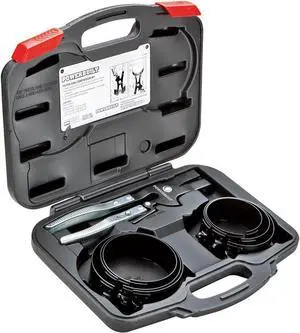 Piston Ring Compressor Tool Set for Car Engine, Vehicle Maintenance Clamps, Ratchet Pliers, Storage Case - 940387
