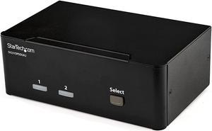 2-Port DisplayPort KVM Switch - Dual-Monitor - 4K 60 - with Audio & USB Peripheral Support - DP 1.2 - USB Hub (SV231DPDDUA2),Black