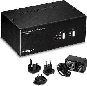 TRENDnet 4-Port Dual Monitor DisplayPort KVM Switch With Audio, 2-Port USB 2.0 Hub, 4K UHD Resolution Up To 3840 x 2160, Connect 4 DisplayPort Monitors, Dual Monitor 4 Port KVM Switch, Black, TK-440DP - Newegg.com TRENDnet 4-Port Dual Monitor DisplayPort KVM Switch With Audio, 2-Port USB 2.0 Hub, 4K UHD Resolution Up To 3840 x 2160, Connect 4 DisplayPort Monitors, Dual Monitor 4 Port KVM Switch, Black, TK-440DP - Newegg.com