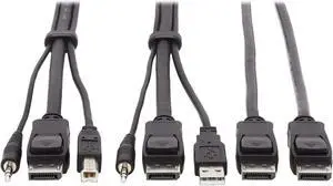 Tripp Lite Dual DisplayPort KVM Cable Kit 4K USB 3.5 mm Audio 3xM/6ft (P783-006-DP) Tripp Lite Dual DisplayPort KVM Cable Kit 4K USB 3.5 mm Audio 3xM/6ft (P783-006-DP)