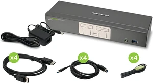 IOGEAR 4-Port Dual View Dual-Link DVI KVMP Switch with Audio, w/Full Set of Cables,(GCS1644 TAA Compliant) IOGEAR 4-Port Dual View Dual-Link DVI KVMP Switch with Audio, w/Full Set of Cables,(GCS1644 TAA Compliant)