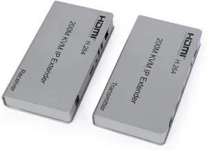 Ennovor Optimal Shop 656ft/200m HDMI USB Extender RJ45 IP Network KVM Over IP Extender Over Cat5e Cat6 HDMI KVM Extender with Wide IR by TCP/IPm for PC HDTV Display