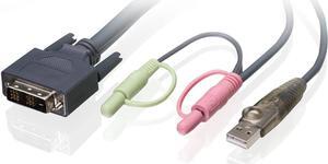 IOGEAR Single Link DVI-D USB KVM Cable, 6 Feet, G2L7D02U