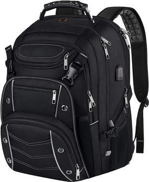 VECKUSON 18.4 Laptop Backpack for unisex, 60L Extra Large Gaming Laptops Back Bag with USB Charger Port,TSA Friendly Flight Approved and RFID Anti-Theft Pocket Heavy-duty Pack,21.3*15.7*11.8inch Grey