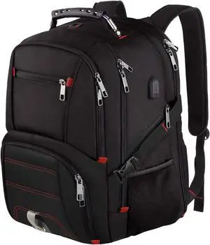 Travel Laptop Backpack Extra Large Backpack for Men Women with USB Charging Port TSA Friendly Heavy Duty Big Business Computer Bag Tech Backpacks Bag Fit 17 Inch Laptops RFID Backbag