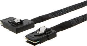 CableCreation Internal Mini SAS SFF-8087 to Right Angle SFF-8087 Cord, Internal Mini SAS to Mini SAS Cable, Compatible with RAID or PCI Express Controller, 2.5FT /0.75M