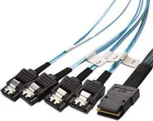 Good Product Outlet Internal Mini SAS to SATA Cable 3.3 Feet (SFF-8087 to SATA Forward Breakout)