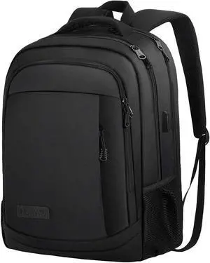 Monsdle Travel Laptop Backpack Anti Theft Backpacks with USB Charging Port, Travel Business Work Bag 15.6 Inch College Computer Bag for Men Women, Black