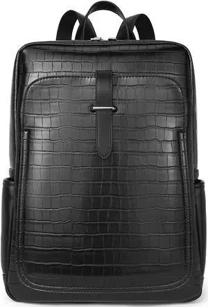 BROMEN Leather Laptop Backpack for Women 15.6 inch Computer Backpack College Travel Daypack Bag Plaid BROMEN Leather Laptop Backpack for Women 15.6 inch Computer Backpack College Travel Daypack Bag Plaid