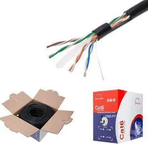 Satmaximum CAT6 1000ft UTP Black Ethernet Solid Cable 550Mhz LAN Cable 23AWG RJ45 Network Wire Bulk (Black) Satmaximum CAT6 1000ft UTP Black Ethernet Solid Cable 550Mhz LAN Cable 23AWG RJ45 Network Wire Bulk (Black)