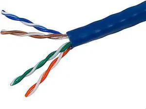 Monoprice Cat5e Ethernet Bulk Cable - Network Internet Cord - Solid, 350Mhz, UTP, CMR, Riser Rated, Pure Bare Copper Wire, 24AWG, 250ft, Blue