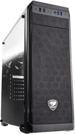 Cougar MX330-G MX330 Mid Tower Case with Full Tempered Glass Window and USB 3.0 , black