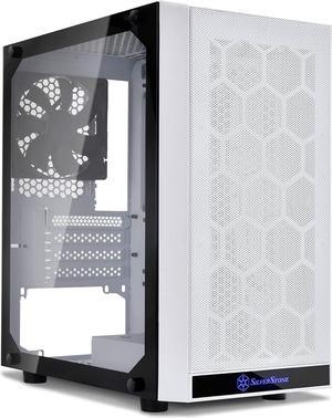 Silverstone SST-PS15W-G (White + Tempered Glass Window) Micro-ATX, Mini-DTX, Mesh Front Panel, Steel Body, Tempered Glass Side Panel