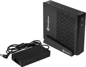 SilverStone Technology Thin-Mini ITX Aluminum Case with 120W External Power Adapter (PT13B-120)