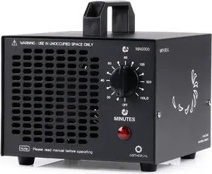 AIRTHEREAL MA5000 Commercial Ozone Generator 5000mg/h O3 Machine Home Air Ionizers Deodorizer for Rooms, Smoke, Cars and Pets, Black