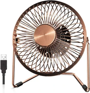 EasyAcc 6 Inch USB Desk Fan, 360°Rotation Small and Quiet,Powerful Portable Strong Airflow,Mini Metal Personal Cooling Fan with 2 Speed for Home Office,Bronze(USB POWERED ONLY) EasyAcc 6 Inch USB Desk Fan, 360°Rotation Small and Quiet,Powerful Portable Strong Airflow,Mini Metal Personal Cooling Fan with 2 Speed for Home Office,Bronze(USB POWERED ONLY)