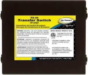 TS-30 30 Amp Automatic Transfer Switch , Black