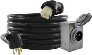 GIB1450-025 Duo-Rain Seal 50Amp Power Inlet Box and Temp Power Cord Combo Kit, 25 Feet