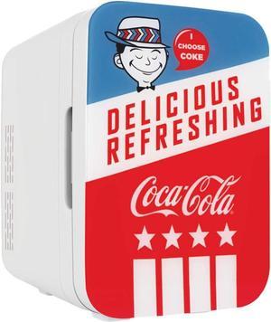 Cooluli Retro Coca-Cola Mini Fridge for Bedroom - Car, Office Desk & College Dorm Room - 10L/12 Can Small Refrigerator - AC/DC 12V Portable Cooler & Warmer for Food, Drinks & Skincare (Coke, Vintage)