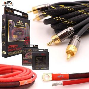 Audio EA-PROK8 Pro Amplifier Wiring Kit - 2500W Max Power, Oxygen Free Copper Cables, Brass ANL Fuse Holder, 8 Gauge