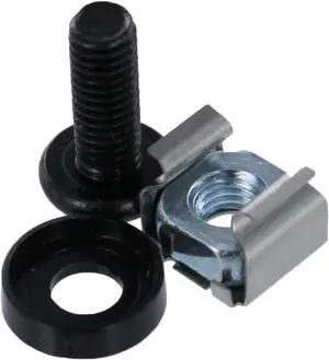 NavePoint M6 Cage Nuts and Screws for Server Shelves Cabinets - 50 Pk Rack Mount