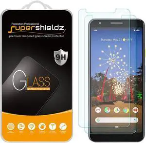 Supershieldz (2 Pack) Designed for Google (Pixel 3a) Tempered Glass Screen Protector, 0.33mm, Anti Scratch, Bubble Free