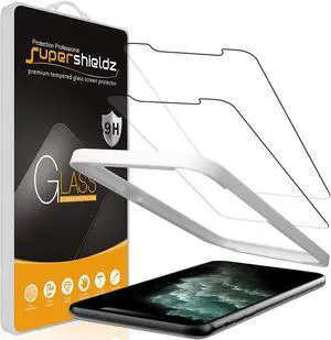 Supershieldz (2 Pack) Designed for iPhone 11 Pro, iPhone Xs and iPhone X (5.8 inch) Tempered Glass Screen Protector with (Easy Installation Tray), Anti Scratch, Bubble Free