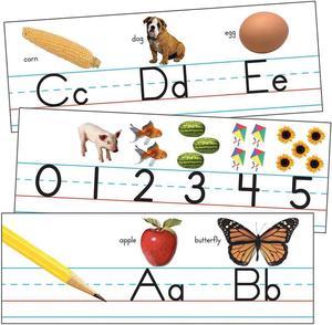 Carson Dellosa Alphabet and Number Line Bulletin Board SetAlphabet Chart with Upper and Lowercase Letters, Numbers 0-10, Bulletin Board Decorations for Homeschool or Classroom Decor (11 pc)