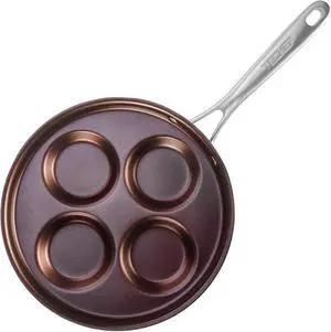 TECHEF - Eggcelente Pan, Plett Pan, Multi Egg Pan, 4-Cup Egg Frying Pan, Nonstick Egg Cooker Pan, (Made in Korea) (Purple)