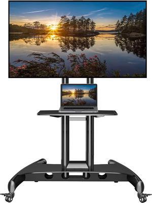 Mobile TV Cart Rooling TV Stand with Wheels for 32 to 75 Inch LCD LED OLED Plasma Flat Panel Screens up to 100lbs AVA1500-60-1P (Black)