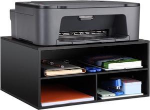 EMERIT Printer Stand Shelf with Storage Wood Desk Paper Organzier for Home/Office,Printer Riser, 2 Tire