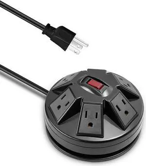 KMC 6-Outlet Surge Protector Power Strip with 2 USB (2.4A), Overload Protection, 15A 14AWG 6-Foot Cord Wire Extension Universal Socket KMC 6-Outlet Surge Protector Power Strip with 2 USB (2.4A), Overload Protection, 15A 14AWG 6-Foot Cord Wire Extension Universal Socket
