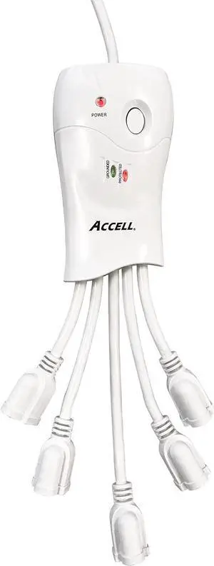 Accell Power Flexible Surge Protector and Power Conditioner - 600Joules, 6ft / 1.8m, White (D080B-009F)