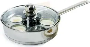 Norpro Stainless Steel Egg Poacher/Skillet Set, 10", Silver, 1 Liters
