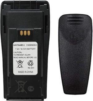 Teseko NNTN4851 NNTN4851A NNTN4496 NNTN4497CR NNTN4970A 7.2V 1500mAh Ni-MH Two-Way Radio Battery Replacement for Motorola CP040 CP140 CP150 CP160 CP180 CP200 PR400 EP450+Belt Clip