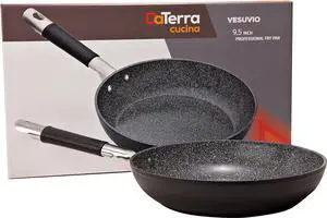 DaTerra Cucina 9.5 Nonstick Frying Pan | Made in Italy | PTFE, Cadmium, Lead and PFOA free proprietary nontoxic ceramic coating | Induction