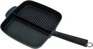 Non-Stick Cast Aluminium Meal Skillet, 11" (2 Section), Black Non-Stick Cast Aluminium Meal Skillet, 11" (2 Section), Black