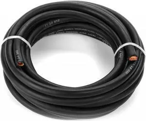 1/0 Gauge Premium Extra Flexible Welding Cable 600 Volt - Black 20 Feet - Made in The USA
