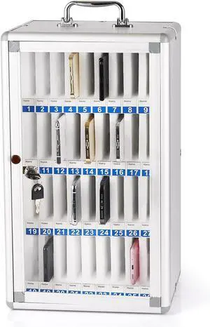 36 Slots Aluminum Alloy Cell Phone Locker, Phone Holder for Classroom | Cell Phone Lock Box, Wall-Mounted Phone Holder with a Locked, Phone Storage Cabinet, Can be Carried by Hand 36 Slots Aluminum Alloy Cell Phone Locker, Phone Holder for Classroom | Cell Phone Lock Box, Wall-Mounted Phone Holder with a Locked, Phone Storage Cabinet, Can be Carried by Hand