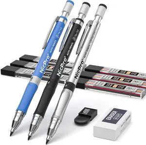 Nicpro 11 Pieces Colors 2mm Mechanical Pencil Set 3 PCS Carpenter Drafting Nicpro 11 Pieces Colors 2mm Mechanical Pencil Set 3 PCS Carpenter Drafting