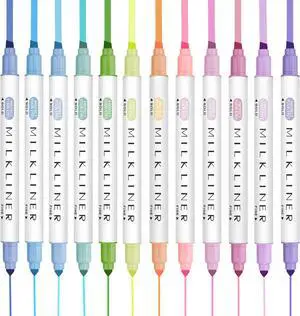YOOUSOO 12 PCS Aesthetic Highlighters Assorted Colors, Pastel Highlighters YOOUSOO 12 PCS Aesthetic Highlighters Assorted Colors, Pastel Highlighters