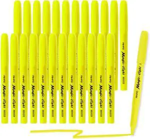 AIHAO Yellow Highlighters Markers, Chisel Tip Highlighter Pens, Pocket-Style, Fluorescent Yellow, 24 Pack AIHAO Yellow Highlighters Markers, Chisel Tip Highlighter Pens, Pocket-Style, Fluorescent Yellow, 24 Pack