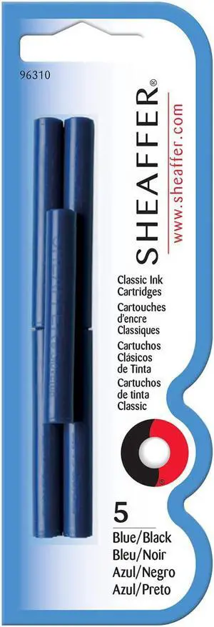 Sheaffer Skrip Fountain Pen Classic Ink Cartridge - Blue/Black (five per card) Sheaffer Skrip Fountain Pen Classic Ink Cartridge - Blue/Black (five per card)