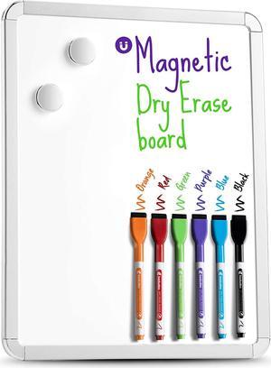 Magnetic Dry Erase Board 11" x 14". Includes Board Dudes SRX Magnetic Dry Erase Markes, 6-Pack, Assorted Colors