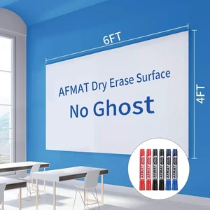 Dry Erase Whiteboard Paper, Large White Board Stickers for Wall, 6x4ft Dry Erase Paper Roll with Adhesive Backing, Perfect Replacement for White Board, No Ghost After 60 Days, 6 Much Better Markers Dry Erase Whiteboard Paper, Large White Board Stickers for Wall, 6x4ft Dry Erase Paper Roll with Adhesive Backing, Perfect Replacement for White Board, No Ghost After 60 Days, 6 Much Better Markers