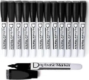 Volcanics Magnetic Dry Erase Markers, Fine Tip 1mm, Black, 12 Pack Volcanics Magnetic Dry Erase Markers, Fine Tip 1mm, Black, 12 Pack